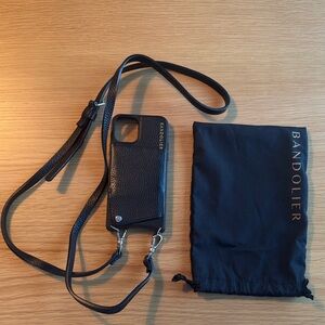 Bandolier Black Pebbled iPhone 11 Pro Case with Strap